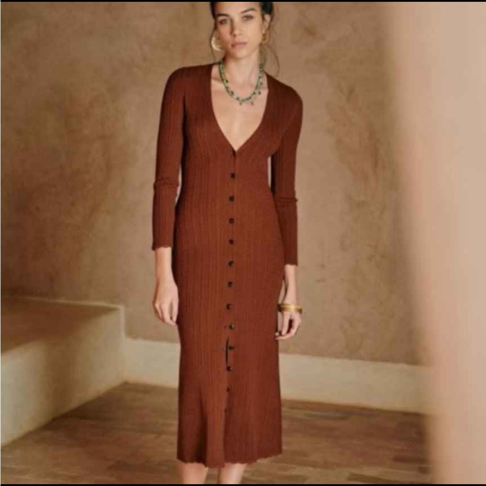 Sezane • Charlie Dress, Hazelnut, Small